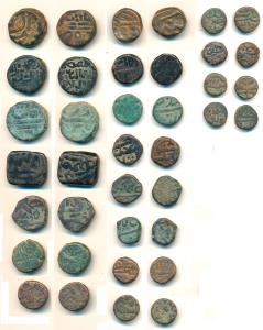 Copper Paisa, Falus and Gani (19), A mix lot of Ahmadnagar Sultanate, Delhi, Gujarat, Golk