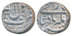 Jahangir, Silver Rupee, 11.18g, Ahmednagar Mint, Kalima type (KM 141.1). About Extremely F