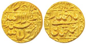 Shah Jahan (AH 1037-1068, 1628-1658 AD), Gold Mohur, 11g, Ahmedabad Mint, RY 32, Kalima wi