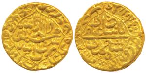 Shah Jahan, Gold Mohur, 10.9g, Daulatabad Mint, Kalima within quatrefoil on obv. and name 