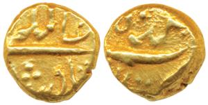 Alamgir II (AH 1167-1173, 1754-1759 AD), Gold Pagoda, 3.30g, Imtiyazgarh Mint (KM 468.1). 