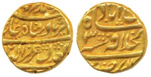 Alamgir II, Gold Mohur, 10.88g, Dar-ul-Khilafat Shahjahanabad Mint, with the title Abu Al 