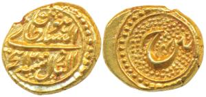 Tipu Sultan, Gold Pagoda, 3.41g, Patan Mint, AM 1200/4, Persian letter He on rev. (KM 129)