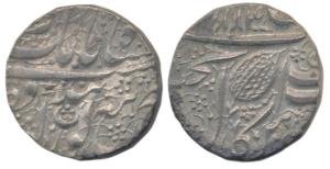 Amritsar Mint, Silver Rupee, 11.08g, Nanakshahi couplet, VS 1884 (1827 AD). Very Fine+.