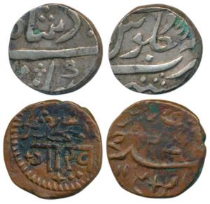 Sankheda Mint, Silver Rupee, 11.38g, in the name of Shah Alam II, a major portion of the m