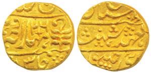 Madho Singh II (AH 1298-1341, 1880-1922 AD), Gold Mohur, 10.93g, Sawai Jaipur Mint, with t