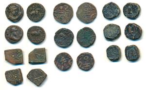 Copper Paisa (8), Banswara (3), Lakshman Singh; Makrai (3), Raja Bharat Shah, Trishul & Ka
