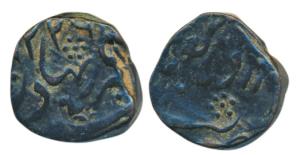 Dholera Mint, Copper Paisa, 8.6g, Mughal style, AH 1226/11. Very Fine+, Rare. Dholera was 