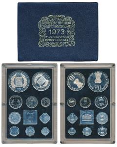 1973 Proof Set, Grow More Food, set of 10, 1 Paisa to Rupees 20. In immaculate condition, 
