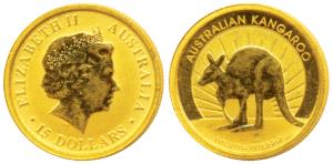 Australia, Elizabeth II, Gold 15 Dollars, 1/10 ounce, 3.11gm, .999 purity, rev. Australian