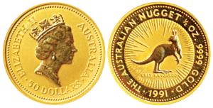 Australia, Elizabeth II, Gold 50 Dollars, ½ ounce, 15.5gm, .999 purity, The Australian Nug
