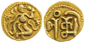Ceylon, Shri Lankan Kings (10th century AD), Gold Fanam, 0.9g, Anonymous, Chola type, obv.