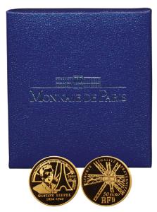 France, Gold 50 Euros, 8.45g, 2009, Gustave Eiffel the architect of the Eiffel tower built