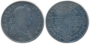 Great Britain, Charles II, Silver Crown, obv. laureate and draped bust to right, rev. crow