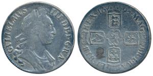 Great Britain, William III, Silver Crown, 1695, obv. draped and laureate bust right, rev. 