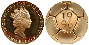 Great Britain, Elizabeth II, Gold Pound 2, 16g, A celebration of Football, 1996. Proof, in