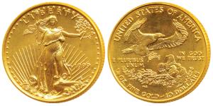 United States of America, Gold $10, 8.275g, standing Liberty with date 1999 on obv., rev. 