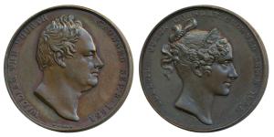 William IV, Coronation Medal, Copper, 1831, obv. bare head of William IV, rev. diademed he