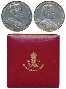 Edward VII Coronation Medal, Silver, 85.98g, bust of the Emperor to right on obv., bust of