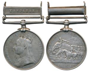 Afghanistan 1878-80 Medal, Queen Victoria, Silver, Kandahar bar, awarded to Sepoy ….Suja S