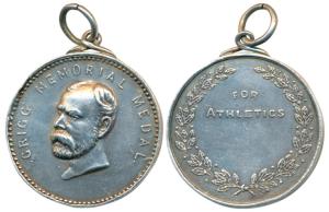 Grigg Memorial Medal, Silver Medal, 16g, bust of a gentleman on obv., For Athletics within