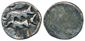Archaic Punch Marked Coinage, attributed to Shursena Janapada, Silver ½ Karshapana, 1.71g,