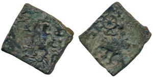 Pre-Satavahana, Subena (c. 200 BC), Vidarbha Region, Copper Unit, 5.89g, obv. Shiva standi