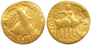 Kushanas, Vima Kadphises (100-127/8 AD), Gold Distater / Double Dinar / Double Stater, 15.