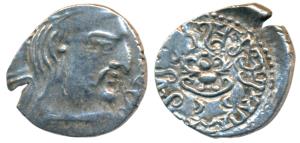Guptas, Chandragupta II, Silver Drachma, 2g, obv. bust of the ruler to right, rev. legend 