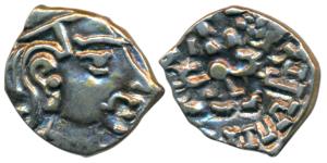 Kumaragupta (c. 414-455 AD), Silver Drachma, bust of the ruler to right, rev. legend Parmb
