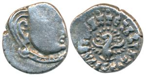 Guptas, Kumaragupta, Silver Drachma, Madhyadesha type, obv. bust of the ruler to right, re