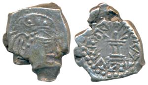 Guptas, Skandagupta, Silver Drachma, 2g, rev. fire altar type with legend ’Parmbhagavata M