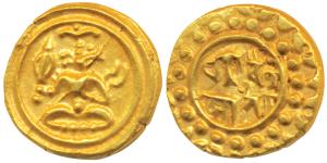 Shilaharas of Kolhapur, attributed to Marasimha (c.1050-1075), Gold Gadyana, 4.2g, obv. Ga