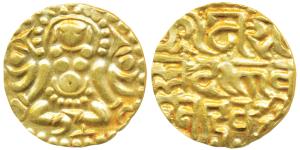 Chandellas of Jejakabhukti, Sallakshana Varma, Gold 4½ Masha, 4.05g, obv. seated Goddess L