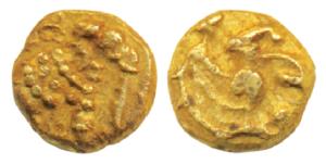 Western Gangas (10th -11th century AD), Gold Gajapati Fanam, 0.39g, obv. caparisoned eleph