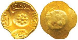 Yadavas of Devagiri, Singhana Deva (c. 1200-1247 AD), Gold Gadyana / Padma Tanka, 3.81g, P