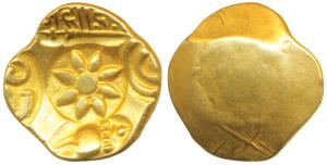 Yadavas of Devagiri, Mahadeva (c.1260-1270 AD), Gold Gadyana / Padma Tanka, 3.79g, Punch-m