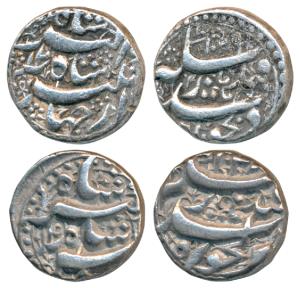 Jahangir, Silver Rupee (2), Qandahar Mint, AH 1026/12 & 1028/14 (KM 142.2). Very Fine+. (2