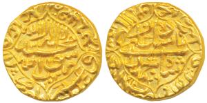 Shah Jahan, Gold Mohur, 10.88g, Akbarabad Mint, AH 1062 Year 26, Kalima within quatrefoil 
