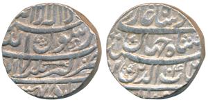 Shah Jahan, Silver Rupee, 11.42g, Akbarnagar Mint, AH 104X/7, Month Ardibihisht, a mace li