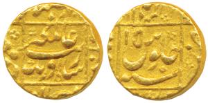 Aurangzeb, Gold Mohur, 10.91g, Jahangirnagar (Dhaka) Mint, ruler’s name within square area