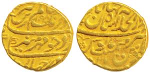 Aurangzeb, Gold Mohur, 10.92g, Dar-ul-Khilafat Shahjahanabad Mint, AH 1095/27 (KM 315.42).