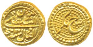Tipu Sultan, Gold Pagoda, 3.43g, Nagar Mint, AM 1199/3, complete Mint name, RY and Persian