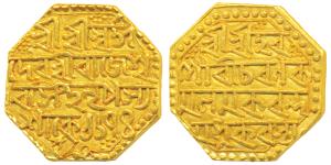 Rajeshvara Simha (1751-1769), Gold Mohur, 11.38g, SE 1674, (1756 AD) (KM139). Extremely Fi