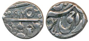 Ganga Singh (VS 1944-1999, 1887-1942 AD), Silver ¼ Rupee, 2.53g, with the name of Victoria