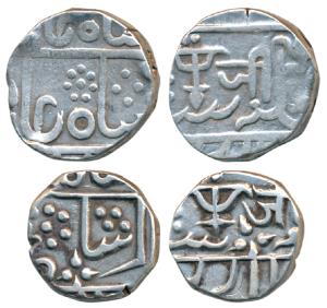 Jayaji Rao (AH 1259-1304, 1843-1886 AD), Silver Rupee & ½ Rupee, Gwalior Fort Mint, in the