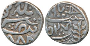Bhanwar Pal (1886-1927 AD), Silver Rupee, 11.08g, in the name of Queen Victoria, 1888/2 AD
