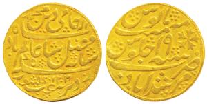 Murshidabad Mint, Gold Mohur, 12.17g, in the name of Shah Alam II, AH 1202/19, oblique mil