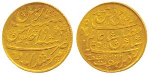 Murshidabad (Calcutta) Mint, Gold Heavy Mohur, 13.24 g, in the name of Shah Alam II, AH 12