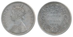 Victoria Queen, Silver Rupee, 1862, Bombay Mint, A / II / 2 / 4, (Prid 84). Very Fine+, Ve